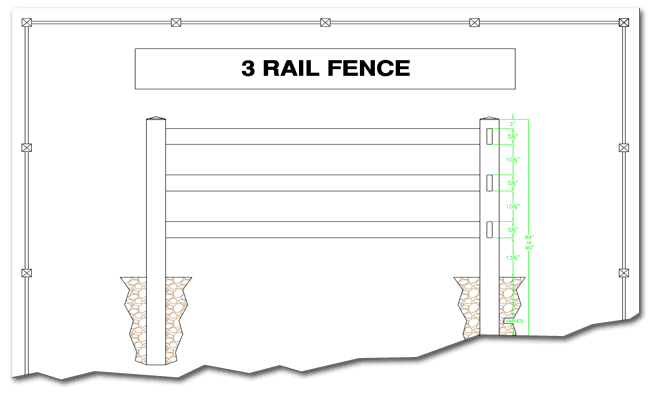 three rail horse fence - HDPE, Vinyl, PVC
